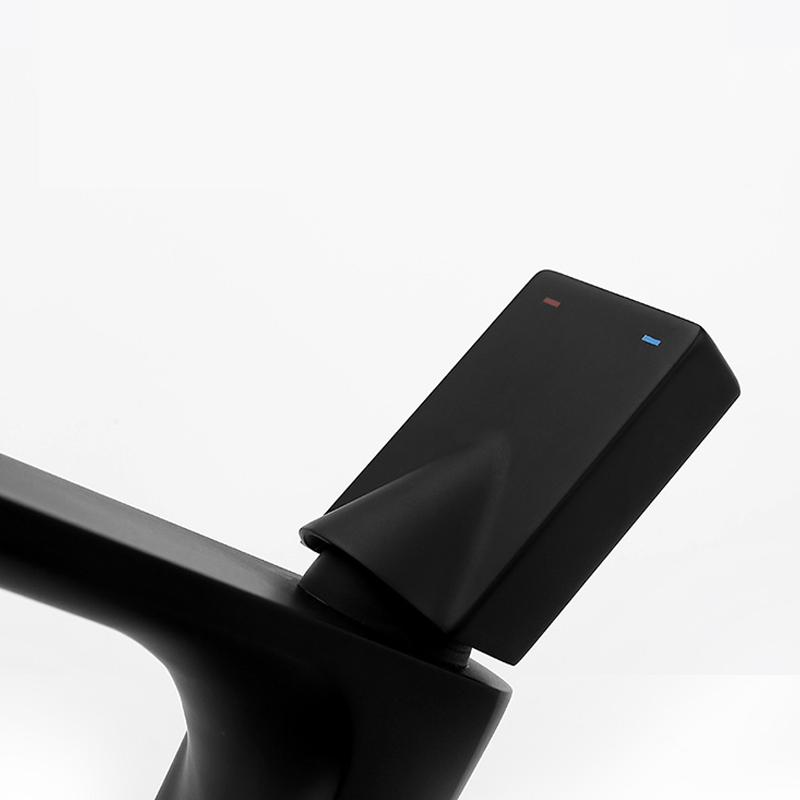 Black Bathroom Faucet Hot And Cold Square New Style Washbasin Faucet Basin Faucet Washroom Tap